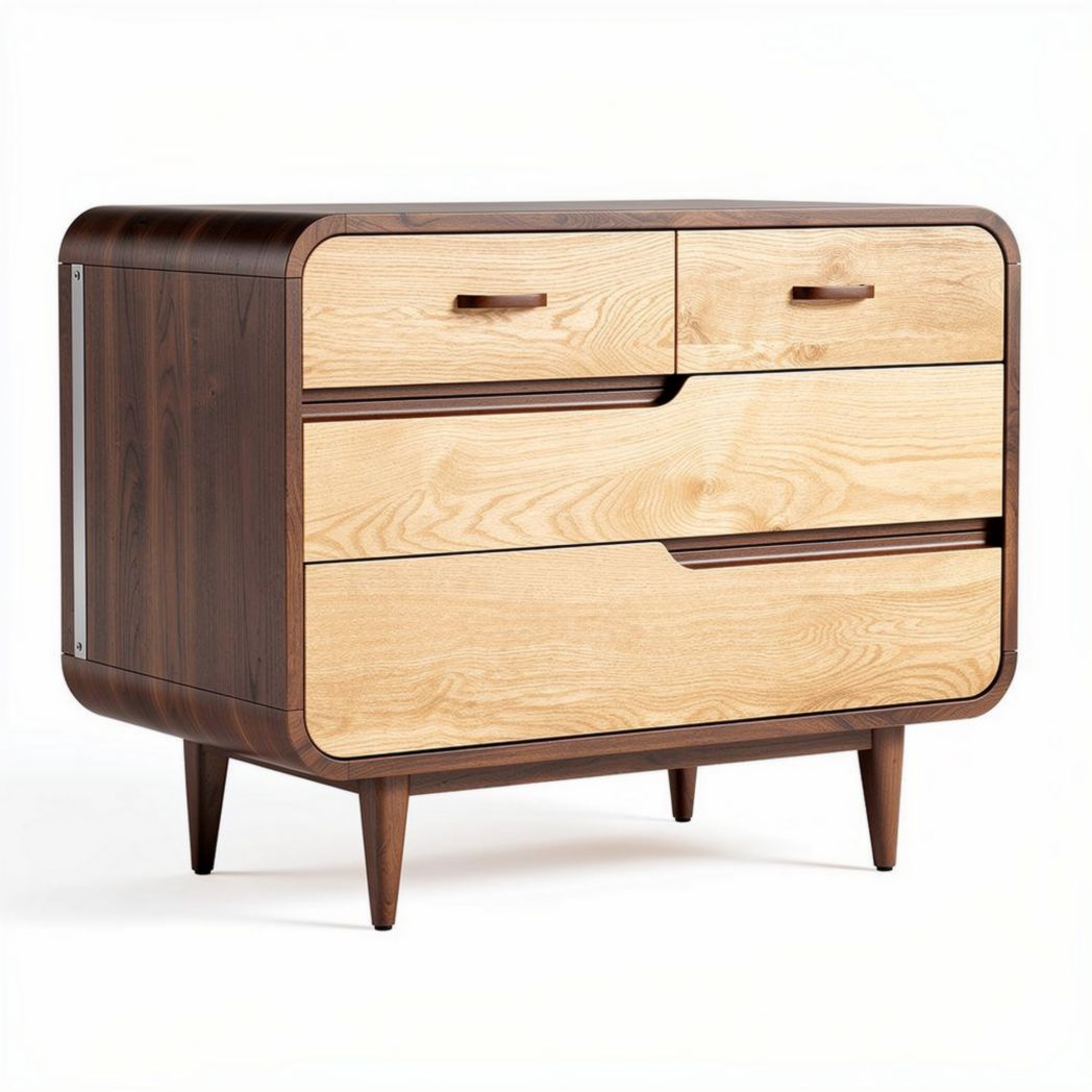 Wooden chest of drawers for storage in modern bedroom 80 x 40 x 70cm