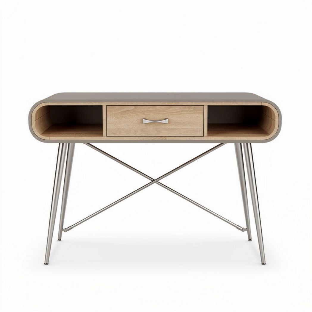 Wooden desk with storage drawer and metal legs 120 x 60 x 75cm