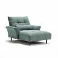 Chic chaise lounge chair with soft fabric upholstery in pastel green 90 x 80 x 85cm