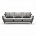 Modern fabric sofa with three cushions and tapered legs in gray 200 x 90 x 85cm