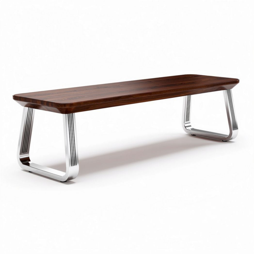 Wooden coffee table with chrome legs 120 x 60 x 40cm modern design